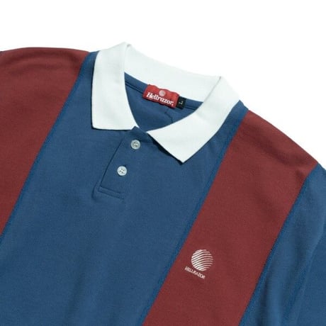 HELLRAZOR STRIPED POLO SHIRT - BLUE