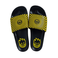 SPITFIRE SWIRL SLIDE SANDAL - BLACK/YELLOW