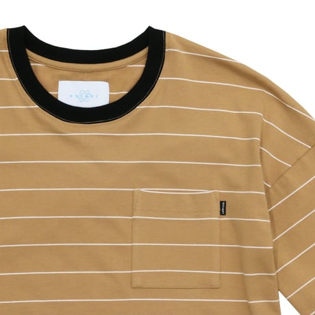 WHIMSY  SNAP SLEEVE BOARDER TOP - BEIGE