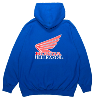 HELLRAZOR x HONDA HELLWING LOGO HOODIE - BLUE