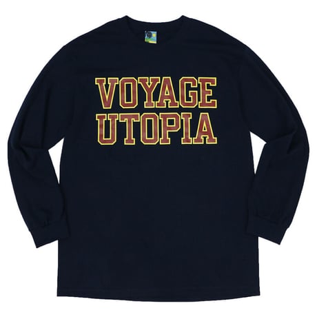 VOYAGE COLLEGE L/S TEE-NAVY