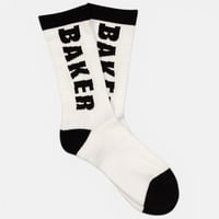 BAKER  BLACK LETTERS  SOCKS - WHITE