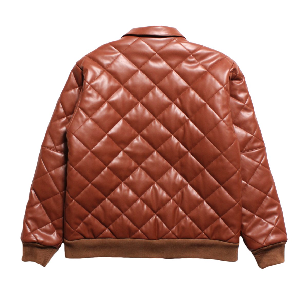 HELLRAZOR FAUXLEATHER DIAMONDQUILTED VIRSITYJAC