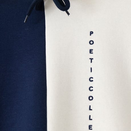 POETIC COLLECTIVE BLOCK HOODIE - NATURAL/NAVY