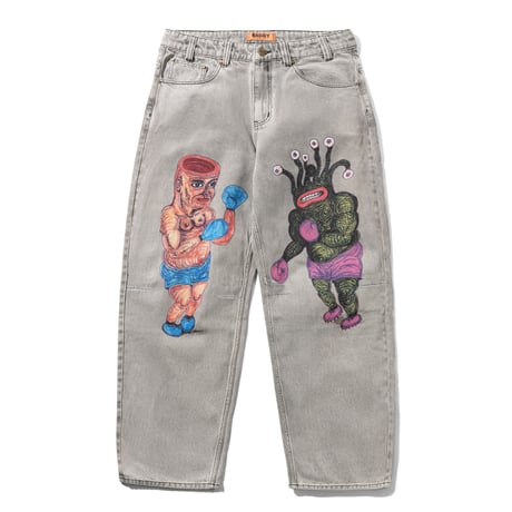 BUTTERGOODS X DANIELJOHNSTON BOXING DENIM JEANS - GREY