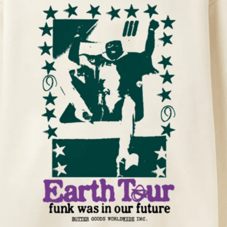 BUTTER GOODS EARTH TOUR CREWNECK - CREAM