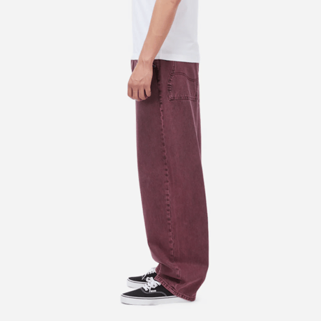 DIME BAGGY DENIM PANTS -  WINE WASHED