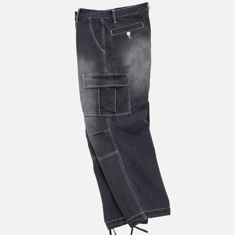 INTERBREED ENGINEER DENIM CARGO PANTS - BLACK