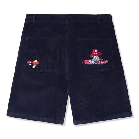 BUTTER GOODS X SMURFS MUSHROOM CORDUROY SHORTS - INDIGO