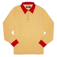 HOCKEY ALLOVER L/S POLO-GOLD