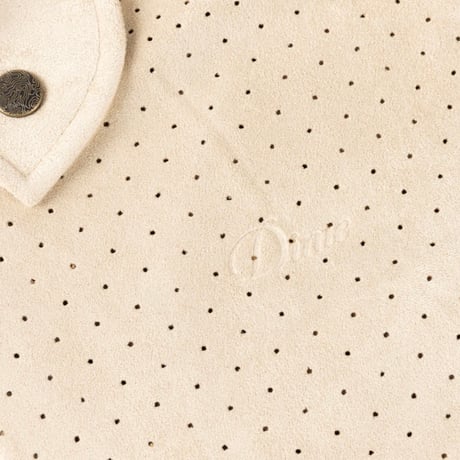 DIME PERFORALED FAUX SUEDE JACKET - TAN
