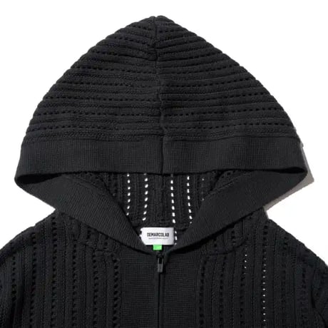 DEMARCOLAB  VENT KNIT BAJA HOODIE  - CHARCOAL