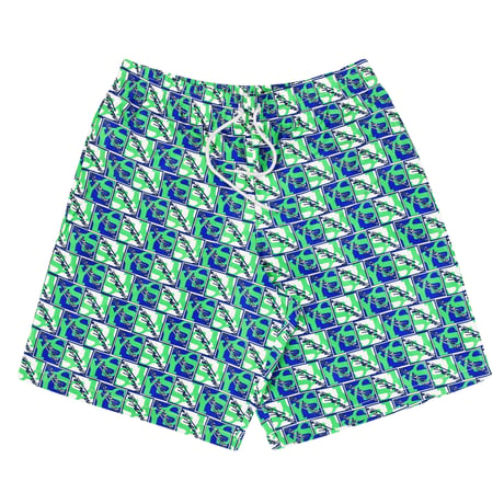YARDSALE SWIM SHORTS - BLUE/WHITE/GREEN
