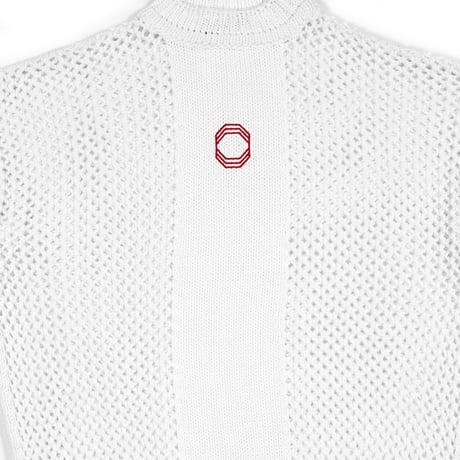 OCTAGON WEB KNITTED SWEATER - WHITE