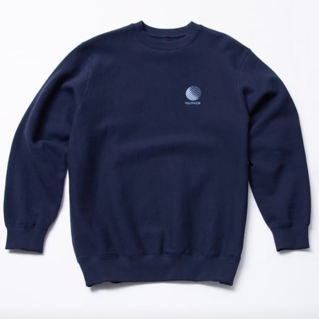 HELLRAZOR LOGO EMB CREWNECK - NAVY
