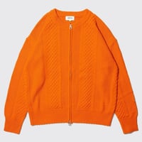 DEMARCOLAB CABLEKNIT ZIPSWEAT - ORANGE