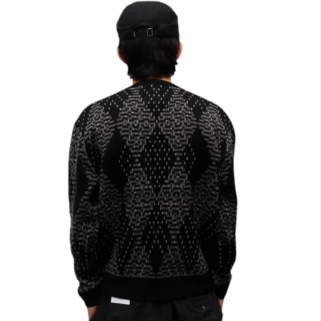 WHIMSY BIG ARGYLE SWEATER - BLACK