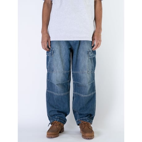 INTERBREED ENGINEER DENIM CARGO PANTS - INDIGO