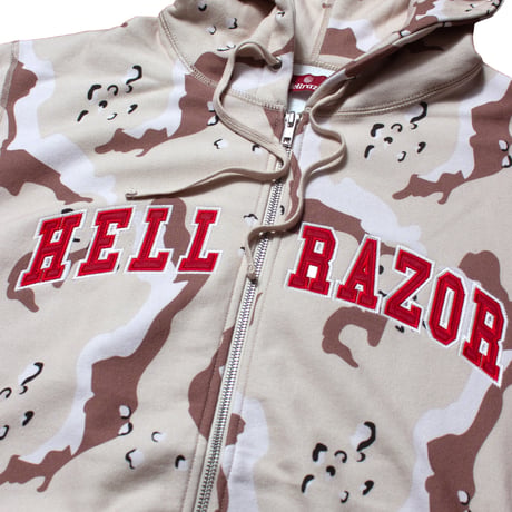 HELLRAZOR ARCH LOGO FULLZIP HOODIE - DESERT CAMO