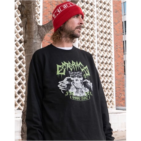 EMERICA X SHAKEJUNT SKULL CREWNECK - BLACK