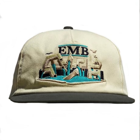 REAL EMB CAP - TAN/CHARCOAL DENIM