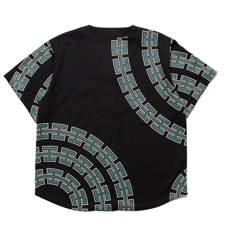 HELLRAZOR CHAIN CIRCLE MESH BASEBALL SHIRT - BLACK