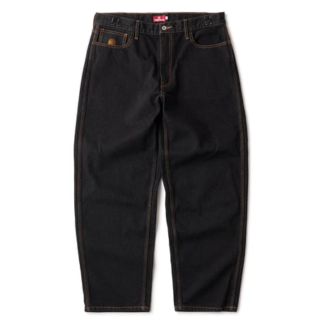 HELLRAZOR BAGGIE DENIM PANTS - ONE WASH BLACK