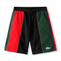 BUTTER GOODS PANEL SHORTS-BLACK/RED/FOREST