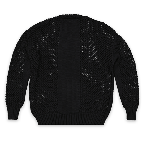 OCTAGON WEB KNITTED SWEATER - BLACK