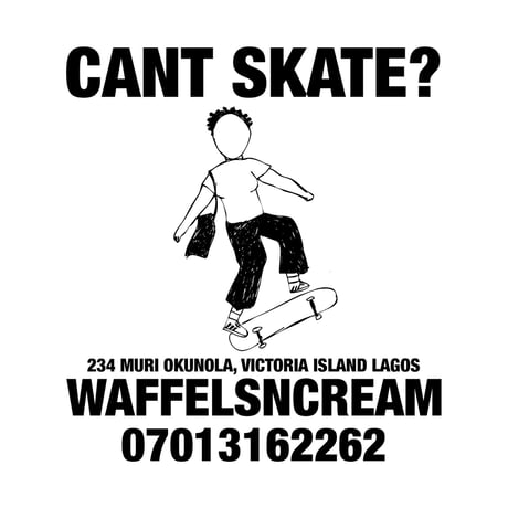 WAFFLESNCREAM CANT SKATE TEE KIWI