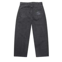 YARDSALE SLUB SATIN PHANTASY JEANS - BLACK