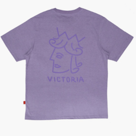 VICTORIA QUEEN HEAD LOGO TEE - H,PURPLE