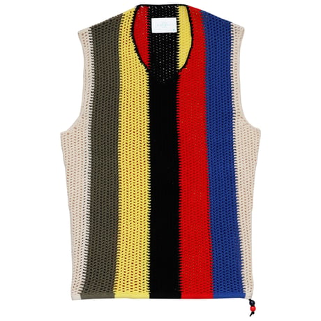 WHIMSY CROCHET KNIT VEST - MULTI