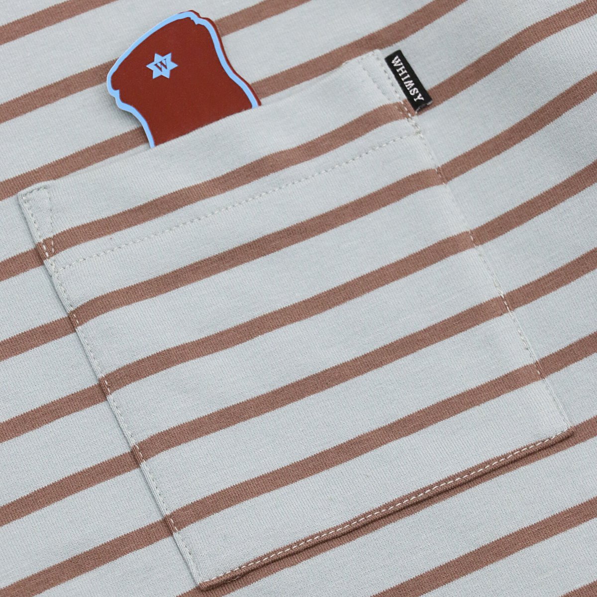 WHIMSY SNAP SLEEVE BORDER TOP - SLATE BLUE | BO