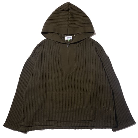 DEMARCOLAB  VENT KNIT BAJA HOODIE  - ARMY
