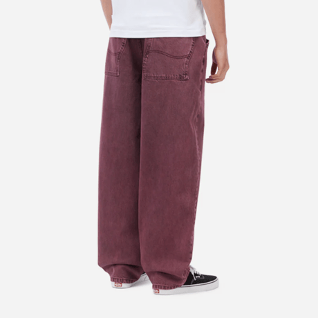 DIME BAGGY DENIM PANTS -  WINE WASHED