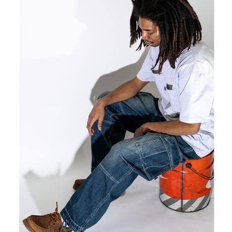 INTERBREED ENGINEER DENIM CARGO PANTS - INDIGO