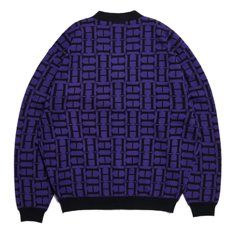 HELLRAZOR H MONO KNIT CARDIGAN - PURPLEGREY