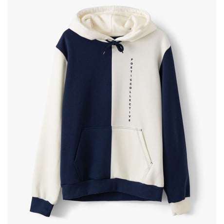 POETIC COLLECTIVE BLOCK HOODIE - NATURAL/NAVY