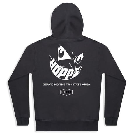HOPPS X LABOR SERVICE WEAR HOODIE -  BLACK/WHITE