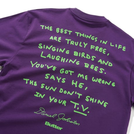 BUTTERGOODS X DANIELJOHNSTON DON'T BE SCARED TEE - GRAPE