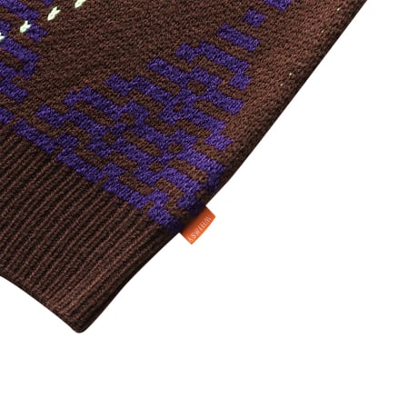 WHIMSY BIG ARGYLE SWEATER - BROWN