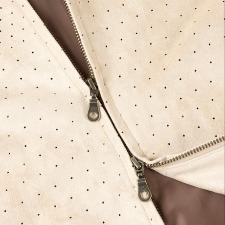 DIME PERFORALED FAUX SUEDE JACKET - TAN