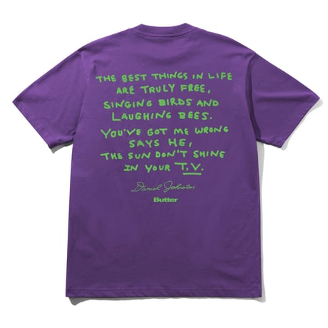 BUTTERGOODS X DANIELJOHNSTON DON'T BE SCARED TEE - GRAPE