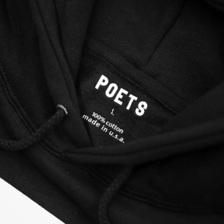 POETS D&G SCREENED HOODIE - BLACK