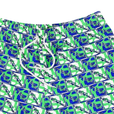 YARDSALE SWIM SHORTS - BLUE/WHITE/GREEN