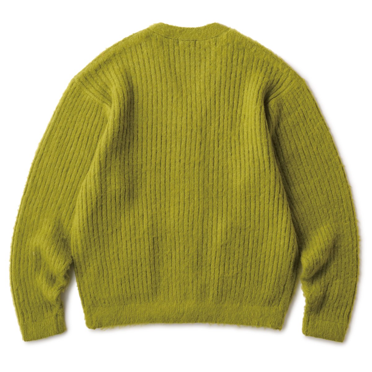 HELLRAZOR MOHAIR RIBKNIT CARDIGAN - MOSS GREEN