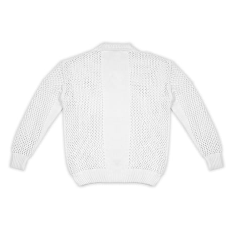 OCTAGON WEB KNITTED SWEATER - WHITE