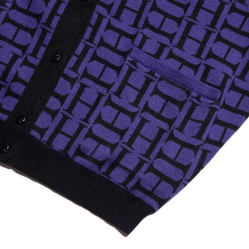 HELLRAZOR H MONO KNIT CARDIGAN - PURPLEGREY | B