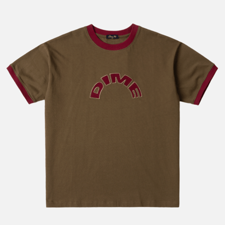 DIME ARCH RINGER TEE - BROWN